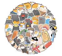 50 pcs Vinyl Stickers Pack Silly cat Cartoon Funny Cute Kawaii Aesthetic Waterproof Decals for Laptop Phone Journal Notebook Teens Girls