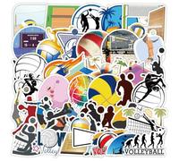 50 Pcs Volleyball Stickers for Kids Teens Adults Boys Girls Gift,Motivational Volleyball Stickers Pack for Laptop,Skateboard,Luggage,Car,Bike,Cup,Computer,Water Bottle Decor,Vinyl Waterproof Stickers