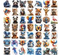50 PCS Watercolor Cute Animals Temporary Tattoo for Kids Girls Boys, Long Lasting Bulk Temp Waterproof Fake Tattoo Stickers Body Face Arm, Birthday Party Favor Supply Gifts Basket Goodie Bags Stuffers