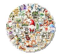 50 Pcs Watercolor Forest Vinyl Stickers Pack - Aesthetic Waterproof Stickers for Laptop, Water Bottle, Suitcase, Skateboard, Journal, Teens & Nature Lovers