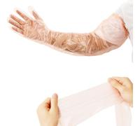 50 Pcs Waterproof Arm Cast Cover for Showering, Disposable Long Plastic Gloves for Cleaning, Cast Protector for Shower Arm, Broken Wound Waterproof Cast Cover