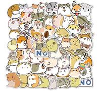 50 Pcs Waterproof Hamster Vinyl Stickers Cute Cartoon Animals Doodle Stickers for Luggage Box Kids Craft Laptop Water Bottles Fridge Scrapbook