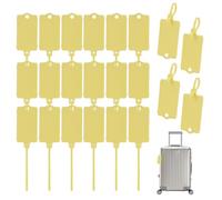 50 Pcs Waterproof Plastic Hang Tags, Waterproof Shipping Tags, Durable Yellow Label Seal Shipping Tag with Zip Ties for Luggage and Key Storage, Writable and Reusable - 2.56 x 1.42 Inches
