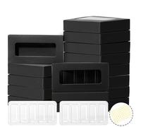 50 Pcs Wax Melt Snap Bars Plastic Wax Melt Molds 5 Cavity Wax Melt Gift Boxes Wax Melt Clear Molds Wax Melt Boxes Packaging Wax Melt Containers for Wax Cube Wax Block Wickless Tarts Candles