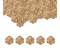 50 PCS Wax Seal Stickers, Christmas Gold Envelope Self-Adhesive Heart-Shaped Stickers for Invitation, Gift Wrapping, Envelopes