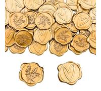 50 Pcs Wax Seal Stickers Gold, Self-Adhesive Envelope Seal Stickers, 3cm/1.18in Wedding Invitations Wax Seal Stamp, for Wedding Party Invitations,Envelopes,Birthday