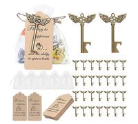 50 Pcs Wedding Angel Wing For Bottle Opener Keychain For Guests Party Bridal Shower Gift Bridal Shower For Guests Bottle Openers Card Party Decoration Guest Gift