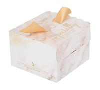 50 Pcs Wedding Cake Box, Candy Chocolate Gift Box, Elegant Paper Favor Box with Smooth Finish for Weddings Parties Anniversaries, Pink Feather Marble Golden Wings Design (marble gold wings)
