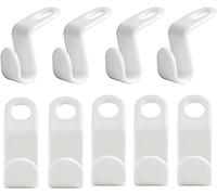 50 Pcs White Mini Stacked Hooks Wardrobe Closet Drop Connecting Hanger Space-Saving Hanger Connector for Wardrobe Cabinets Clothes Organiser
