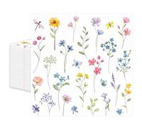 50 Pcs Wildflower Napkins 13 x 13 Inches, Spring Floral Paper Napkins Disposable Luncheon Party Napkin Cocktail Napkins for Picnic Wedding Birthday Baby Shower Tea Party Decorations (Wildflower)