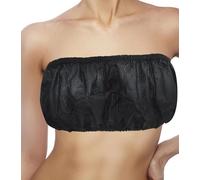 50 Pcs Women Disposable Bras Brassieres Underwear Spray Tan Top Black Bra with Elastic for Spa Beauty Salon