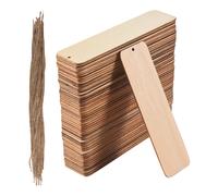50 PCS Wood Blank Bookmarks Unfinished Wooden Book Marks Hanging Tag w
