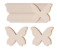 50 pcs Wooden Butterfly Craft, 8cm Butterfly Shaped Wood Pieces Embellishments, Natural Unfinished Butterfly Slices, for DIY Painting Craft Decoration, Gift Tags