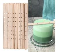 50 Pcs Wooden Candle Wick Holders, Wick Bars for Candle Making, Wooden Candle Wick Centering Device,Wax Stick Clips Center Tool for DIY Material Package Mold Large Multiwick Candles