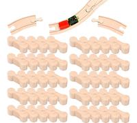 50 Pcs Wooden Dog Bone Track Connector Wooden Train Adapters Pieces Compatible with Most Wooden Train Track Make Wood Railway Track