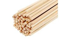 50 Pcs Wooden Dowel Round Rods Suitable for Crafts and DIY, Length 400mm Diameter 6-8mm Unfinished Bamboo Stick,6×400mm (Size : 6x400mm)