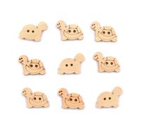 50 Pcs Wooden Turtle Buttons with Round 2 Holes DIY Craft Sewing Buttons for Handmade Scrapbooking Art Project Home Ornament