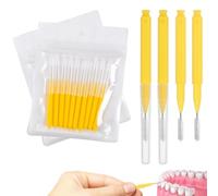 50 PCS Yellow Tepe Brushes, 0.5mm Interdental Brushes for Teeth Cleaning, Soft Dental Floss Brushes for Teeth and Gums, Oral Care Brushes for Home Travel and Daily Use