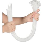 50 Pcs Zip Ties Heavy Duty Strong Large Cable Industrial Sturdy Wire Ties, Awnings Tying Branches Bundling of Crops Fixed Water Pipes(White,24 inch x 7.9 mm)