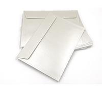 50 Pearlescent Envelopes, White Pearl, Pearls, C5 = 229 x 162 mm, Peel-Off Strips, Premium: 100 g/m²