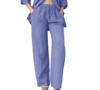 50% Percent Off Deals Today Womens Linen Trousers Casual Ladies Cotton Linen Pants Drawstring Elastic Waist Summer Pants with Pockets Lightweight Comfy Trousers Buy Again