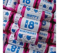 50 PERSONALISED 18 BIRTHDAY BOY BLUE MINI LOVE HEARTS SWEETS