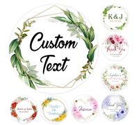 50 Personalised Stickers Custom Waterproof Vinyl Sticker Labels for Business Logo Make Your Own Sticker with Photo Picture Text Customised Birthday Wedding Baby Bridal Shower Favors Labels Decal