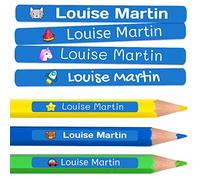 50 Personalised Sticky Labels for Pencils and Ballpoint Pens School Stickers with Name for Marking Items Waterproof Stickers for School and Nursery Dimensions 4.6 x 0.6 cm