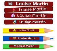 50 Personalised Sticky Labels for Pencils and Ballpoint Pens School Stickers with Name for Marking Items Waterproof Stickers for School and Nursery Dimensions 4.6 x 0.6 cm