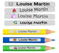 50 Personalised Sticky Labels for Pencils and Ballpoint Pens School Stickers with Name for Marking Items Waterproof Stickers for School and Nursery Dimensions 4.6 x 0.6 cm