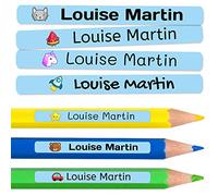 50 Personalised Sticky Labels for Pencils and Ballpoint Pens School Stickers with Name for Marking Items Waterproof Stickers for School and Nursery Dimensions 4.6 x 0.6 cm