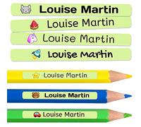 50 Personalised Sticky Labels for Pencils and Ballpoint Pens School Stickers with Name for Marking Items Waterproof Stickers for School and Nursery Dimensions 4.6 x 0.6 cm