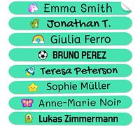 50 Personalised Sticky Labels for Pencils and Ballpoint Pens School Stickers with Name for Marking Items Waterproof Stickers for School and Nursery Dimensions 4.6 x 0.6 cm