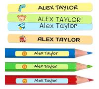 50 Personalised Sticky Labels for Pencils and Ballpoint Pens School Stickers with Name for Marking Items Waterproof Stickers for School and Nursery Dimensions 4.6 x 0.6 cm