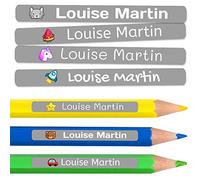 50 Personalised Sticky Labels for Pencils and Ballpoint Pens School Stickers with Name for Marking Items Waterproof Stickers for School and Nursery Dimensions 4.6 x 0.6 cm