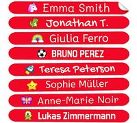 50 Personalised Sticky Labels for Pencils and Ballpoint Pens School Stickers with Name for Marking Items Waterproof Stickers for School and Nursery Dimensions 4.6 x 0.6 cm
