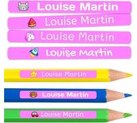 50 Personalised Sticky Labels for Pencils and Ballpoint Pens School Stickers with Name for Marking Items Waterproof Stickers for School and Nursery Dimensions 4.6 x 0.6 cm