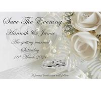 50 Personalised Wedding Save The Evening Cards with Envelopes SE15