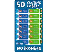 50 Personalize Name and Icon Stickers, No-Iron. Great for Clothes and Objets, School, Camp, Nursing Care. Microwave, Dishwasher and Freezer Safe Labels. Color 5