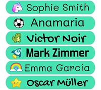 50 Personalized Name Stickers for Children. Adhesive Labels for School, Kindergarten, Books, Toys, and Tupperware. Waterproof Labels Measuring 2.3 x 0.4 in