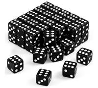 50 Piece 16mm Dice Set, Standard Six Sided D6 Dice for Board Game Play | Casino Dice Acrylic for Casino Games,Wargaming, Maths Learning, Counting, Classroom Lesson, Group Play and Replacement Pieces