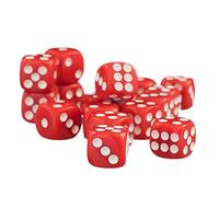 50 Piece Acrylic D6 Six Sided Spot Dice Set, 12mm, for D&D RPG Tabletop Games (Red)