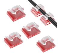 50 Piece Cable Clip Outdoor Wire Clips Self-Adhesive Wire Clips Wire Storage and Organization Hooks for Office Home Use Cable Clamp Sturdy Transparent Wire Hhook for Christmas Hanging Decorations