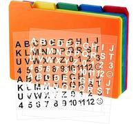 50 Piece Card Guide Set Alphabet Card Divider Set Number Stickers Mixed Colors 3 x 5 Inch