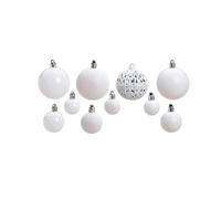 50 Piece Christmas Ball Set from Plastic Various Sizes Christbaumsch