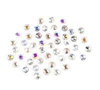 50 Piece Crystal Glass Nail Art Rhinestones Nail Stones Flat Back Jewels For Art Makeup And Rhinestones And Charms Kit With Wax Pen Pearl-nail Flatback