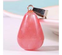50 Piece Hot Charm Mixed Colour Round Teardrop Stone Pendant DIY Jewellery Making Women's Gifts,Watermelon Red