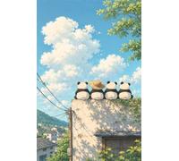 50 Piece Jigsaw Puzzles for Adults, Spring Pandas 13.8x9.8 inch, Challenging Brain Teaser Puzzle, Premium Cardboard Hobby Gift for Adults & Seniors