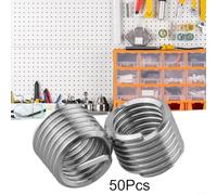 50-Piece M6 x 1.0 mm 1.5D Stainless Steel Helicoil Wire Thread Insert Set for Metric Thread Repair - 304 Grade, Standard Running Type, 6.75 Coils per Insert