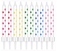 50 Piece Multicolour Birthday Candles Set with Holders 7cm Rainbow Cake Candles for Celebrations,Baby Showers,Weddings Party Decorations